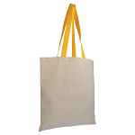 135 g/m2 natural cotton shopping bag with coloured long handles 3