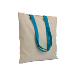 135 g/m2 natural cotton shopping bag with coloured long handles 1