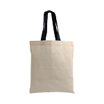 135 g/m2 natural cotton mini shopping bag with coloured short handles 2