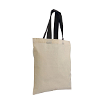 135 g/m2 natural cotton mini shopping bag with coloured short handles 3