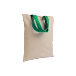 135 g/m2 natural cotton mini shopping bag with coloured short handles 1