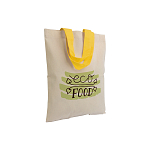 135 g/m2 natural cotton mini shopping bag with coloured short handles 4