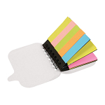 Small cardboard ring-bound notebook containing sticky notes 2