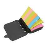 Small cardboard ring-bound notebook containing sticky notes 2