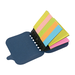 Small cardboard ring-bound notebook containing sticky notes 2