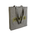 150 g/m2 recycled cotton shopping bag, melange effect, long handles and gusset 4