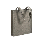 150 g/m2 recycled cotton shopping bag, melange effect, long handles and gusset 1