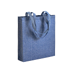 150 g/m2 recycled cotton shopping bag, melange effect, long handles and gusset 1