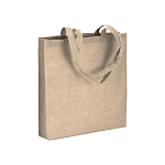 150 g/m2 recycled cotton shopping bag, melange effect, long handles and gusset 1