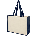Varai 320 g/m² canvas and jute shopping tote bag 23L 1