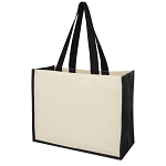 Varai 320 g/m² canvas and jute shopping tote bag 1