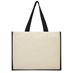 Varai 320 g/m² canvas and jute shopping tote bag 23L 4