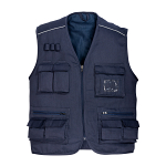 Polycotton multi-pocket vest, zipper closure, 5 front pockets 2