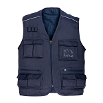 Polycotton multi-pocket vest, zipper closure, 5 front pockets 2
