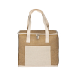 Jute cooler bag with silver interior 2