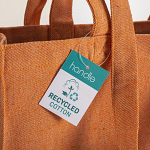 280g/m2 recycled cotton shopping bag, long handles and gussets 3