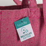 280g/m2 recycled cotton shopping bag, long handles and gussets 3