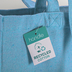 280g/m2 recycled cotton shopping bag, long handles and gussets 3