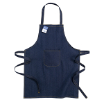 Recycled cotton denim apron with front pocket 1
