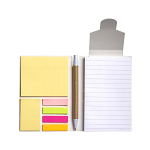 Paper notepad with rainbow cover, white ruled sheets, sticky notes and pen 4
