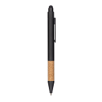 Recycled aluminium snap pen with cork grip and touchscreen 2