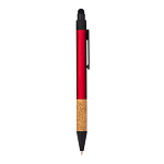 Recycled aluminium snap pen with cork grip and touchscreen 2