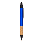 Recycled aluminium snap pen with cork grip and touchscreen 2