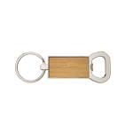 Metal and bamboo keychain with bottle opener 2