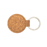 Round metal and cork keychain 2