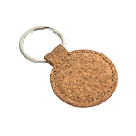 Round metal and cork keychain 1