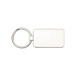 Rectangular metal and cork keychain 4
