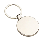 Round metal key ring with bamboo front plate detail 3
