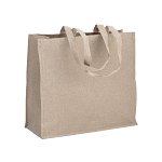 120 g/m2 recycled cotton shopper with PP inner coating, long handles and gusset 1
