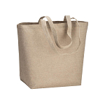 120 g/m2 recycled cotton shopper with PP inner coating, long handles and gusset 1