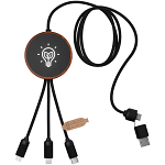 SCX.design C40 5-in-1 rPET light-up logo charging cable and 10W charging pad 1