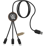 SCX.design C36 3-in-1 rPET light-up logo extended charging cable with round bamboo casing 1