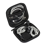 Travel set with charging cable, earphones, and phone holder 1