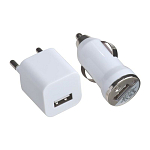 Travelling set with EU plug and USB car charger 2