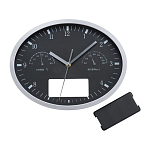 Wall clock with hygrometer, thermometer and click system 1