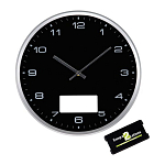 Wall clock with silver frame and click system 1