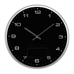 Wall clock with silver frame and click system 3