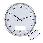 Wall clock with silver frame and click system 1