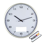 Wall clock with silver frame and click system 2