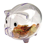 Transparent piggy bank 1