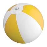 Bicoloured mini beach ball with 21.5 cm segments. 1
