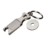 Keychain with shopping coin and bottle opener 2