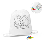 DRAWS. Children's colouring drawstring bag 1