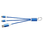 Metal 4-in-1 recycled aluminium charging cable with keychain 4