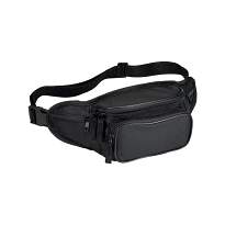 600d polyester 5-pocket waist bag with adjustable waist strap and clip closure