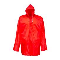 Embossed pvc (200 g) raincoat, supplied in a pocket-sized bag. one size